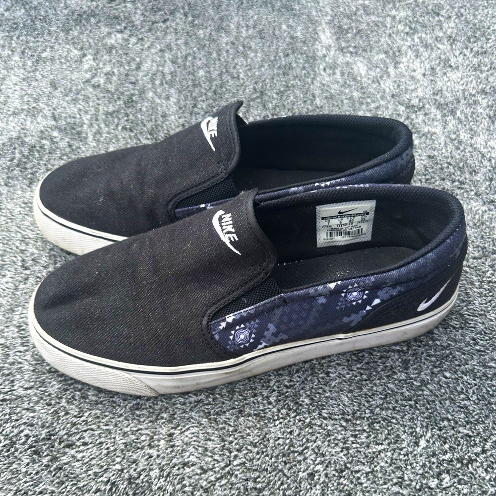 Nike Toki Slip TXT Print Mens 7 Black Slip On Shoes 724761-011 2015